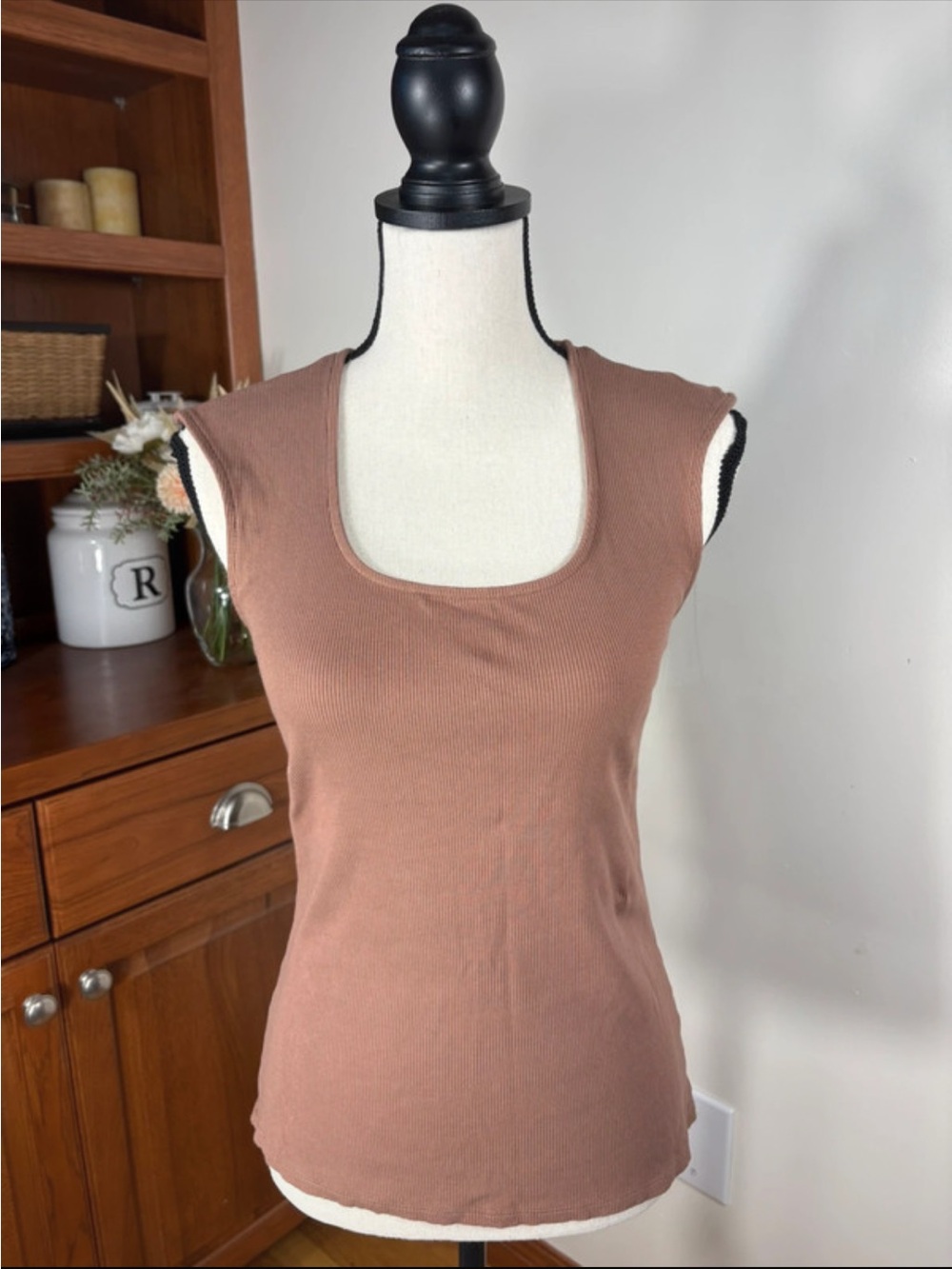 Maurices Ribbed Scoop Neck Tank Top - Brown